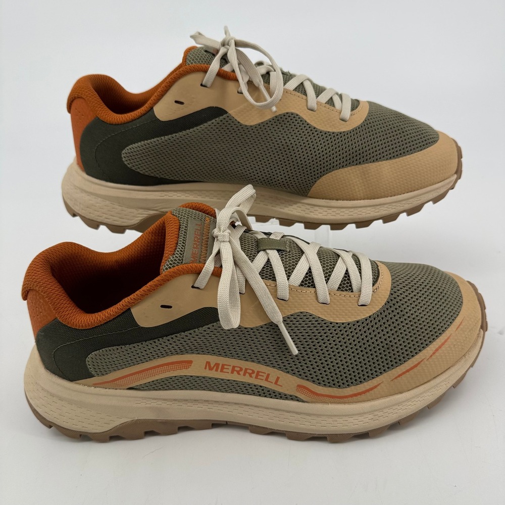 Merrell Fly Strike 2 Mens 9.5 Trail Running Shoes Olive Tan Orange J068549